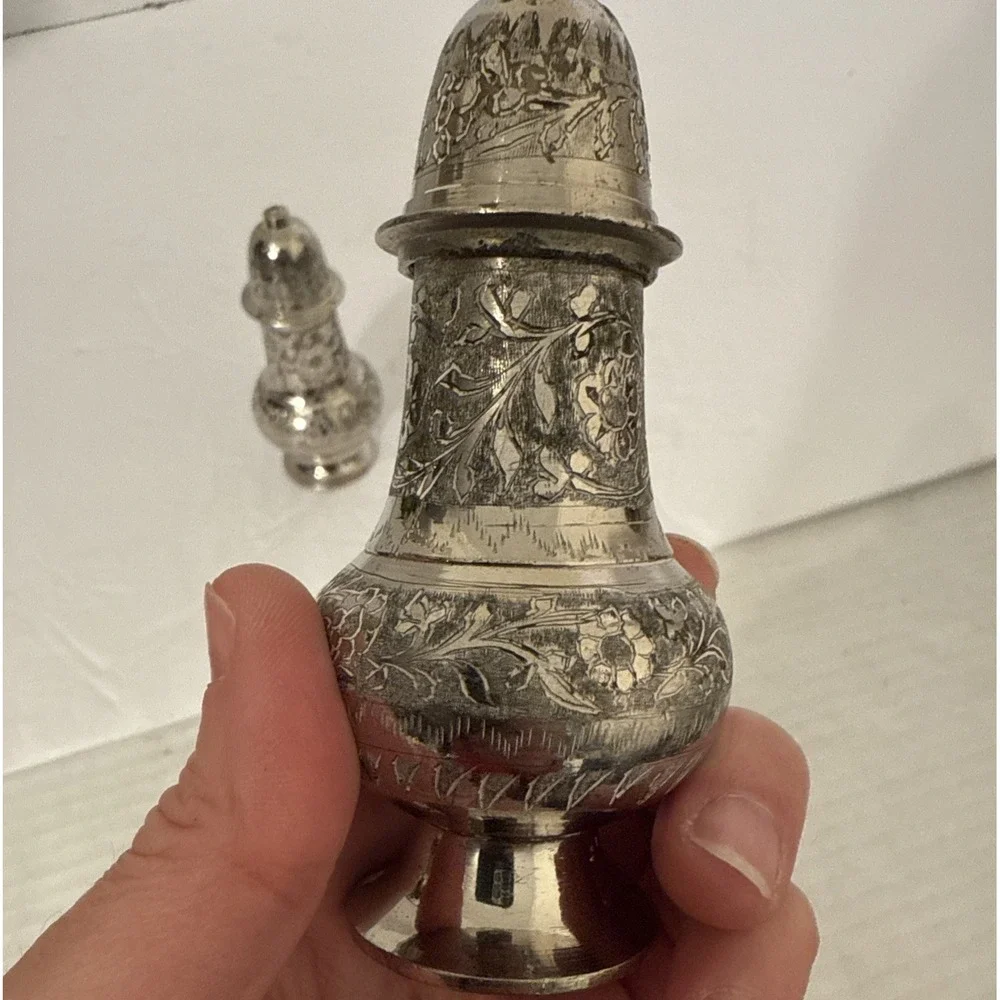 Vintage Etched Silver Plated 4